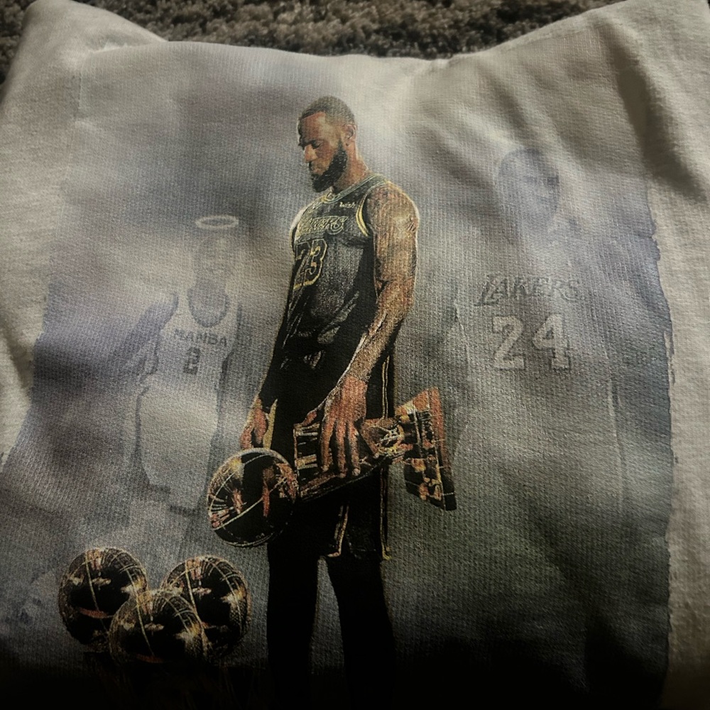 White Graphic T-Shirt with Basketball Design